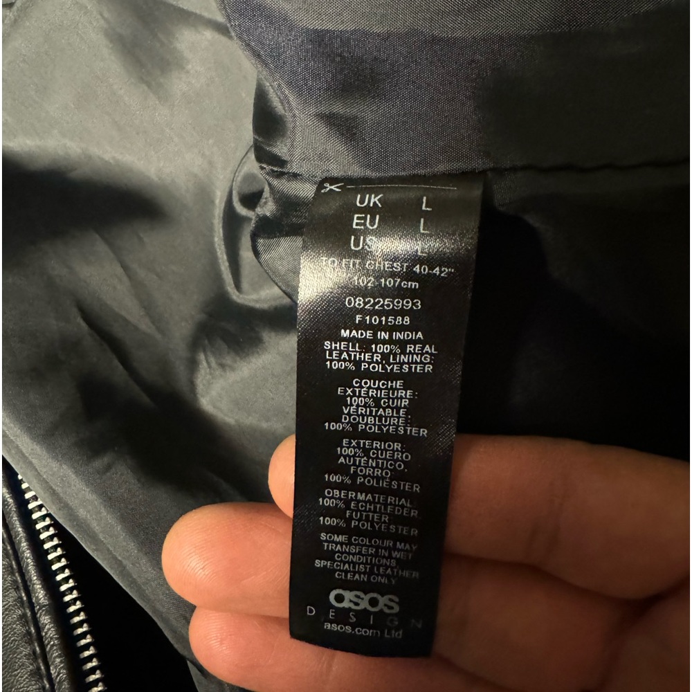 Asos Design Leather Bomber Jacket View 6